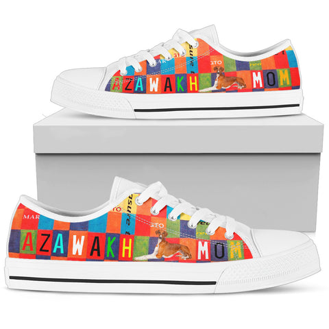 Azawakh Mom Print Low Top Canvas Shoes For Women