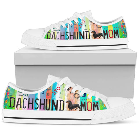 Dachshund Mom Print Low Top Canvas Shoes For Women