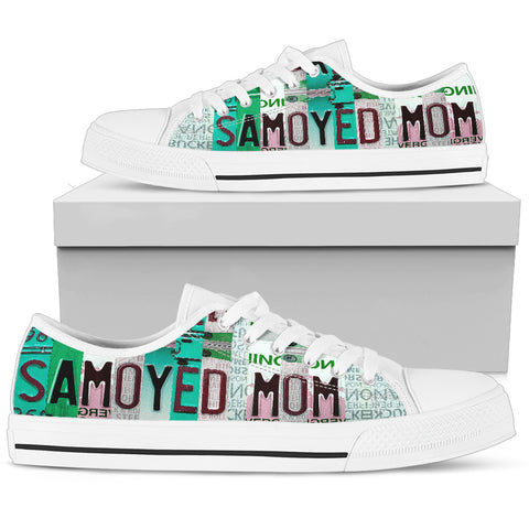 Samoyed Mom Print Low Top Canvas Shoes For Women- Limited Edition