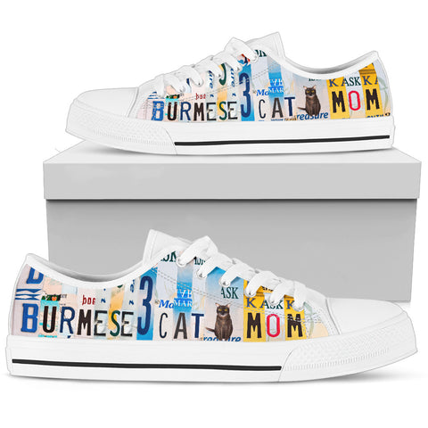 Women's Low Top Canvas Shoes For Burmese Cat Mom