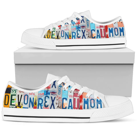 Devon Rex Cat Print Low Top Canvas Shoes For Women