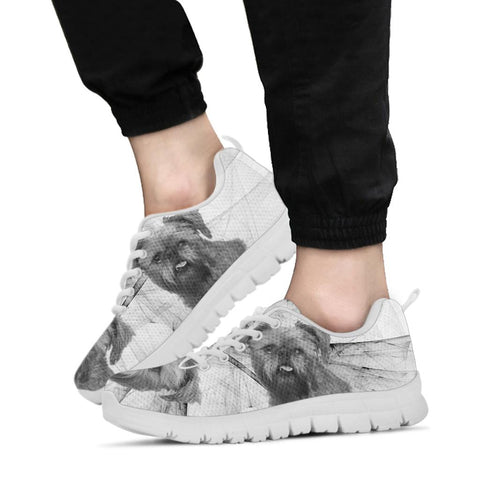 Brussels Griffon On Black And White Print Running Shoes