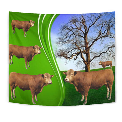 Gelbvieh Cattle (Cow) Print Tapestry