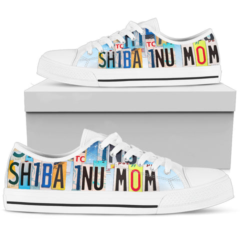 Cute Shiba Inu Mom Low Top Canvas Shoes For Women