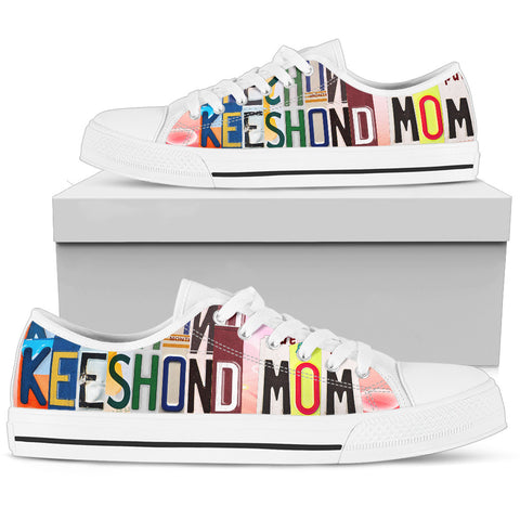 Lovely Keeshond Mom Print Low Top Canvas Shoes For Women