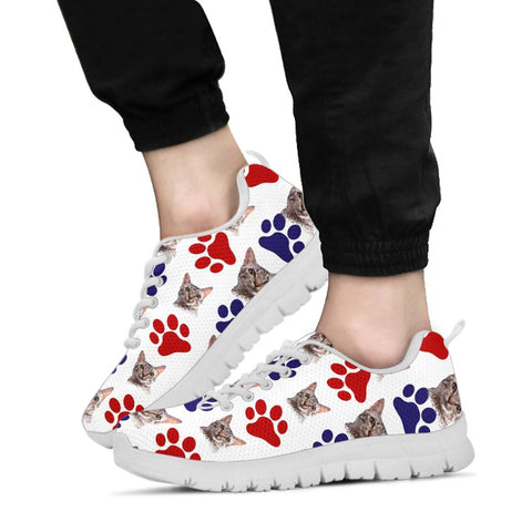 California Spangled Cat Paws Patterns Print Sneakers