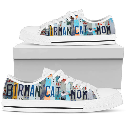 Birman Cat Print Low Top Canvas Shoes for Women