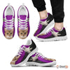 Somali Cat Print Sneakers With Purple Background For Men