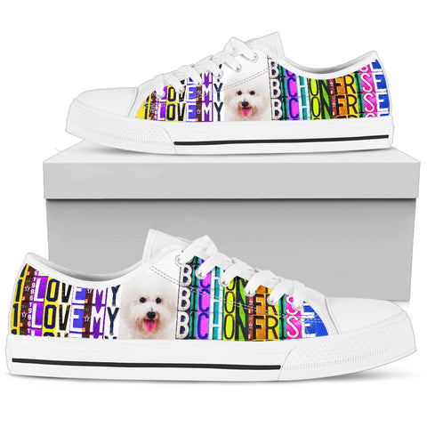 Women's Low Top Canvas Shoes For Bichon Frise Lovers