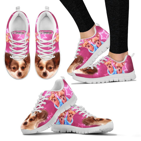 Chihuahua On Pink Print Running Shoes For Women