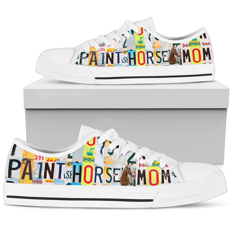 Women's Low Top Canvas Shoes For Paint Horse Mom