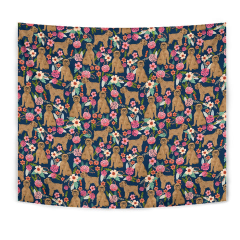 Brussels Griffon Dog Floral Print Tapestry