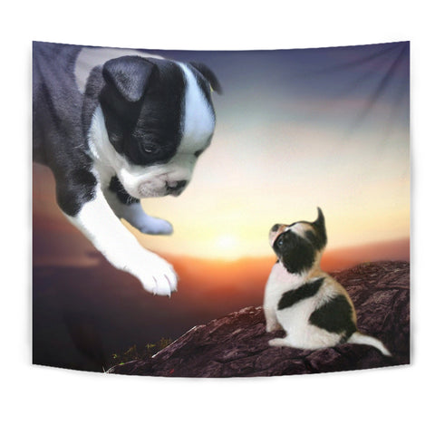 Lovely Boston Terrier Print Tapestry