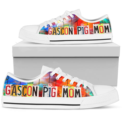 Gascon Pig Mom Print Low Top Canvas Shoes for Women