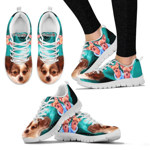 Chihuahua On Deep Skyblue Print Running Shoes For Women