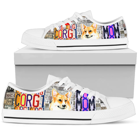 Women's Low Top Canvas Shoes For Pembroke Welsh Corgi Mom