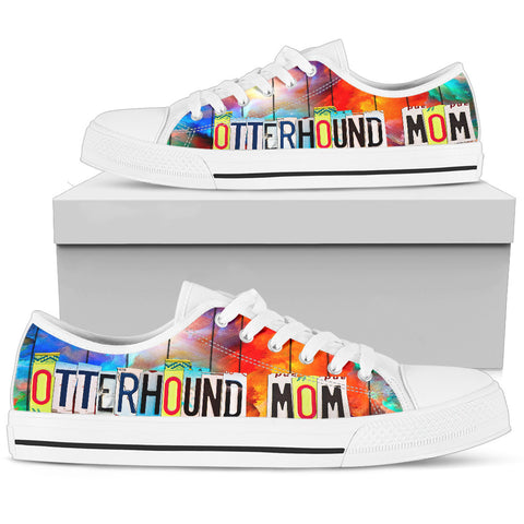 Otterhound Mom Print Low Top Canvas Shoes for Women