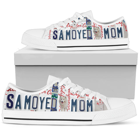 Samoyed Print Low Top Canvas Shoes for Women