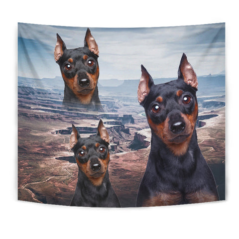 Cute Miniature Pinscher Print Tapestry