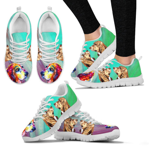 Painted Basset Hound Print Running Shoes For Women