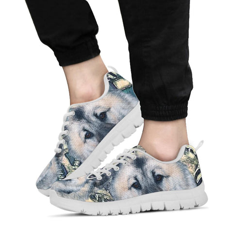 Cute Norwegian Elkhound Print Running Shoes
