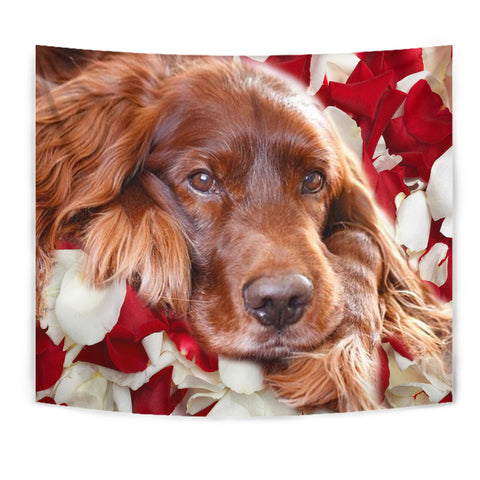 Irish Setter On Red Print Tapestry