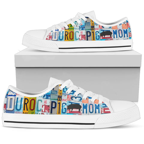 Duroc Pig Print Low Top Canvas Shoes for Women