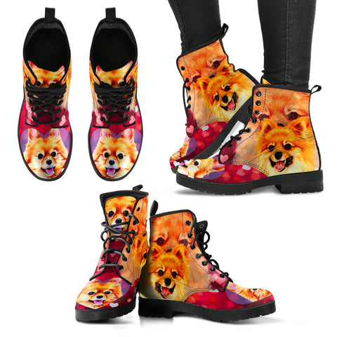 Valentine's Day SpecialPomeranian Dog Print Boots For Women