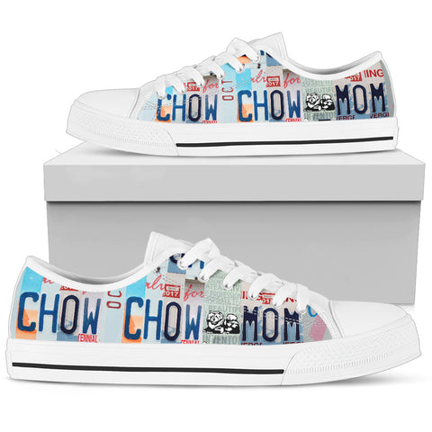 Chow Chow Print Low Top Canvas Shoes for Women