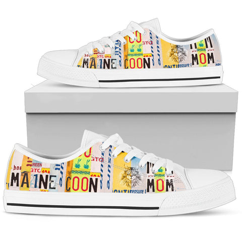 Maine Coon Mom Print Low Top Canvas Shoes for Women