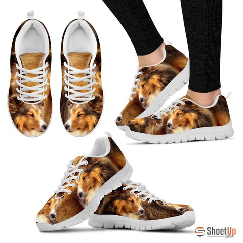 Customized Dog Print (Black/White) Running Shoes For Women