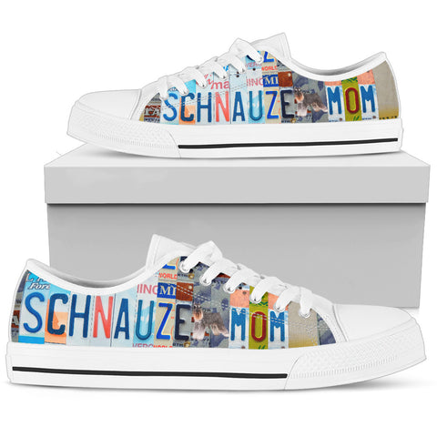 Schnauzer Print Low Top Canvas Shoes for Women