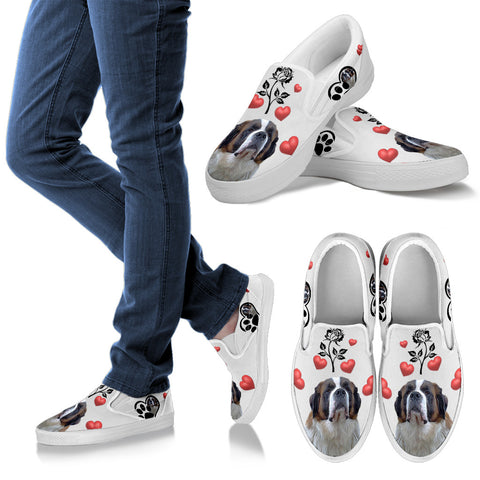 Valentine's Day SpecialSaint Bernard Dog Print Slip Ons For Women