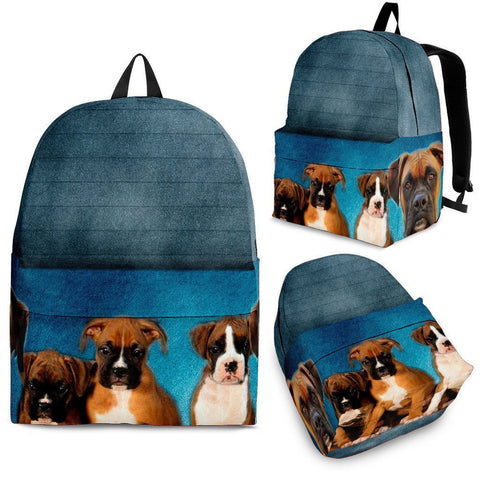 Boxer Dog Print Backpack Express Shipping