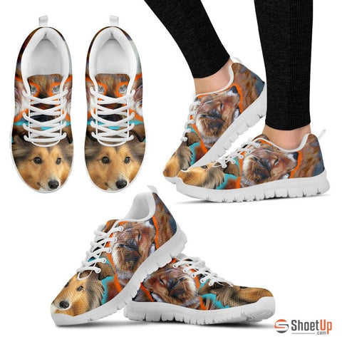 Shetland Sheepdog Dog Print Running Shoe For Women