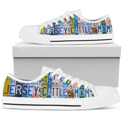 Jersey Cattle(Cow) Print Low Top Canvas Shoes for Women