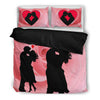 Valentine's Day Special Couple On Red Print Bedding Set