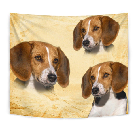 American Foxhound On Yellow Print Tapestry