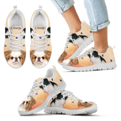 Cute Japanese Chin Print Running Shoes For Kids