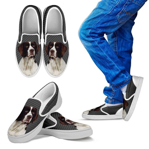 Drentse Patrijshond Dog Print Slip Ons For KidsExpress Shipping