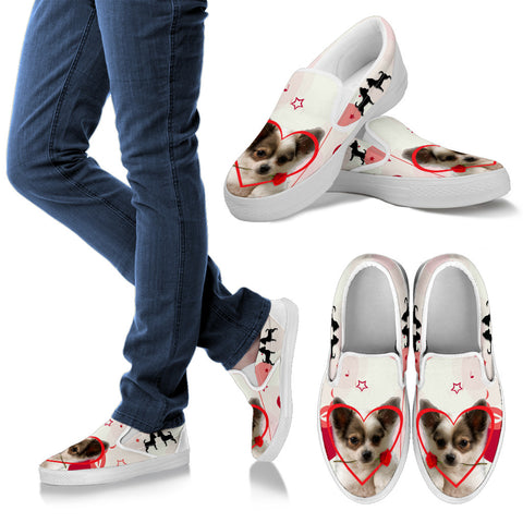 Valentine's Day Special Chihuahua Dog Print Slip Ons For Women
