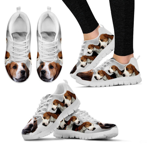 Treeing Walker Coonhound Print Sneakers For Women(White/Black) Express Shipping