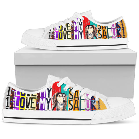 Women's Low Top Canvas Shoes For Saluki Lovers