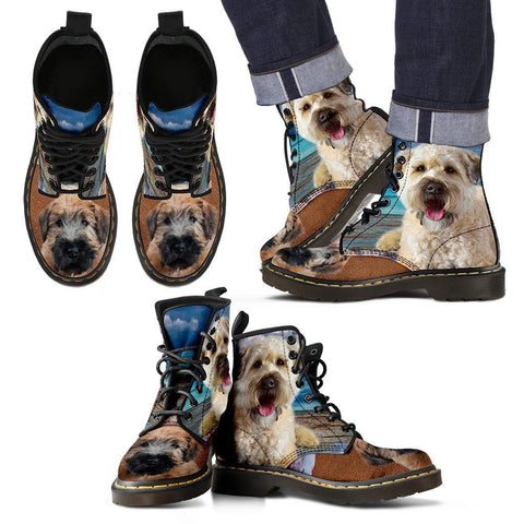 Soft Coated Wheaten Terrier Print Boots For MenExpress Shipping