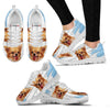 Chihuahua Blue White Print Sneakers For Women
