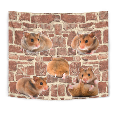 Djungarian Hamster On Wall Print Tapestry