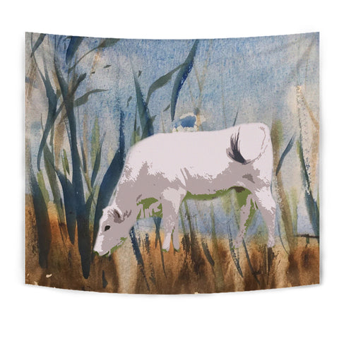 Chianina Cattle (Cow) Print Tapestry