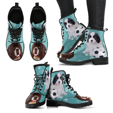 New Landseer Dog Print Boots For Women