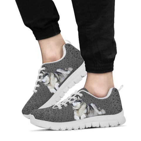 Siberian Husky Dog Print Sneakers