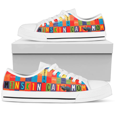 Minskin Cat Mom Print Low Top Canvas Shoes for Women